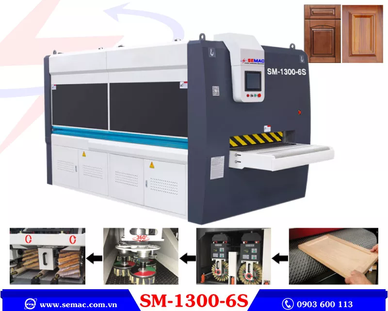 máy chà nhám chổi 6 trục | SEMAC