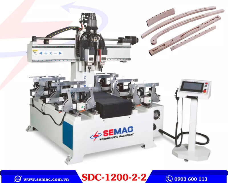 Máy đánh mộng âm cnc 2 đầu SDC-1200-2-2