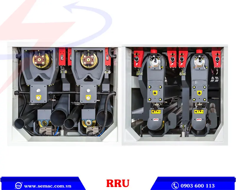 MÁY CHÀ NHÁM MẶT DƯỚI - SM 1000RRU 3 máy chà nhám thùng mặt dưới 2 trục RRU | SEMAC