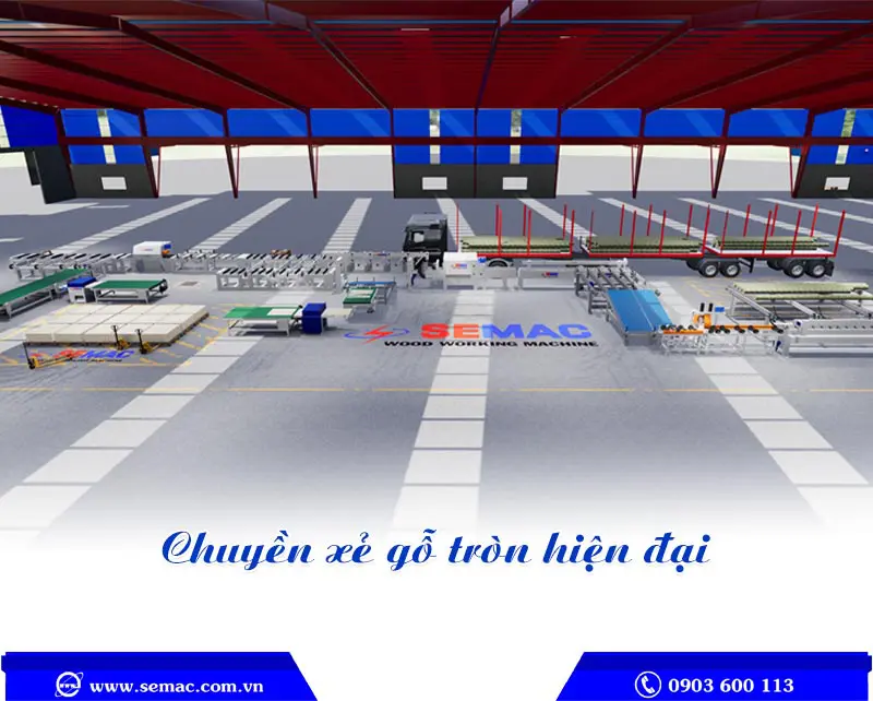 chuyền máy cưa xẻ gỗ tròn | SEMAC