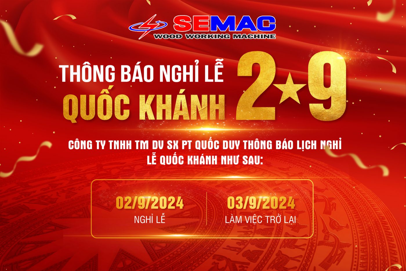 semac thong bao nghi le