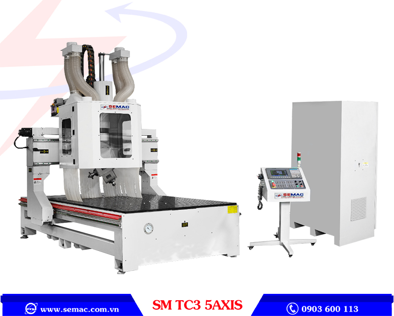 MÁY CNC TRUNG TÂM 3D 5 TRỤC 1 BÀN HÚT CHÂN KHÔNG - SM TC3 5AXIS