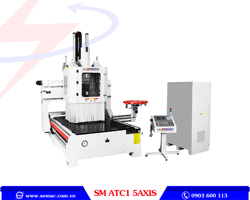 MÁY CNC TRUNG TÂM 3D 5 TRỤC THAY DAO TỰ ĐỘNG - SM ATC1 5AXIS