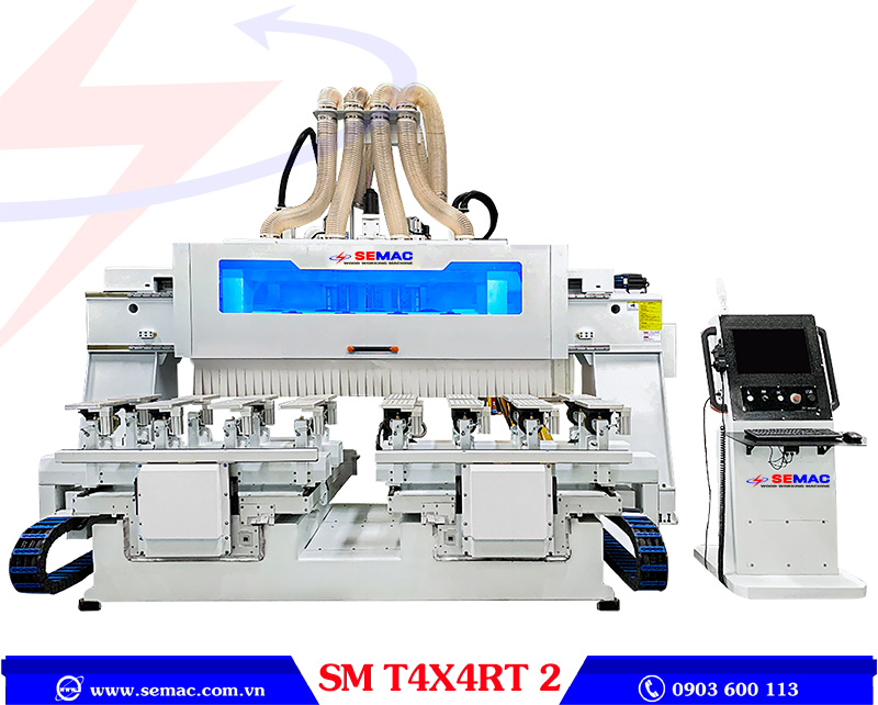 Máy phay cnc 3d 4 trục bàn lật SM T4X4RT 2 | SEMAC