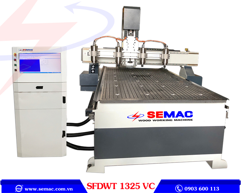 Máy chạm khắc CNC 4 đầu SFDWT 1325 VC | SEMAC