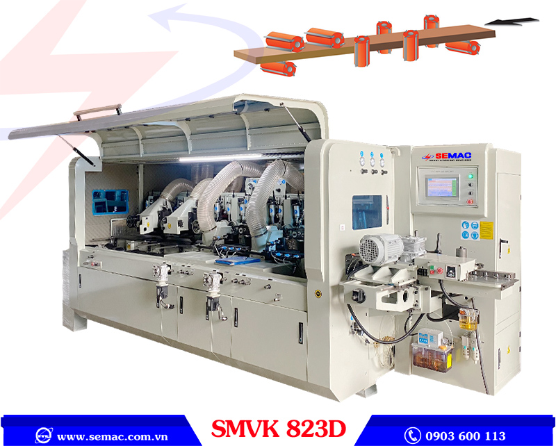 Máy bào 4 mặt 8 trục SMVK 823D | SEMAC