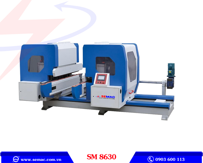 MÁY CẮT PHAY 2 ĐẦU TỰ ĐỘNG TRANG BỊ LƯỠI CƯA MỒI - SM 8630