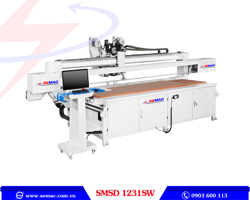 MÁY CHÀ NHÁM BĂNG CNC KẾT HỢP CÀO CƯỚC - SMSD 1231SW
