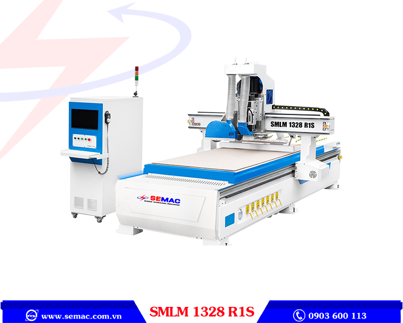 MÁY CNC ROUTER 1 ĐẦU THAY DAO THẲNG VÀ CỤM LƯỠI CƯA - SMLM 1328 R1S