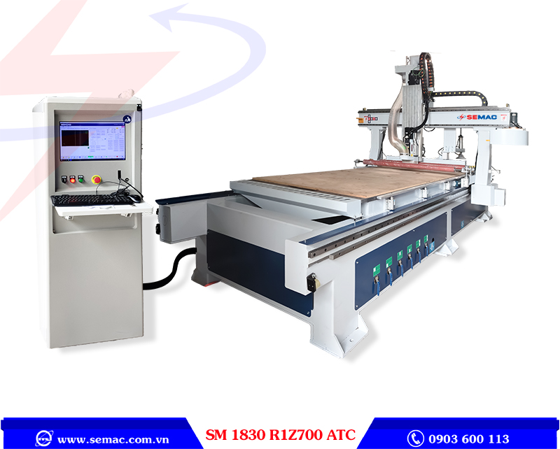 MÁY CNC ROUTER 1 ĐẦU THAY DAO TRỤC Z 700MM - SM 1830 R1Z700 ATC