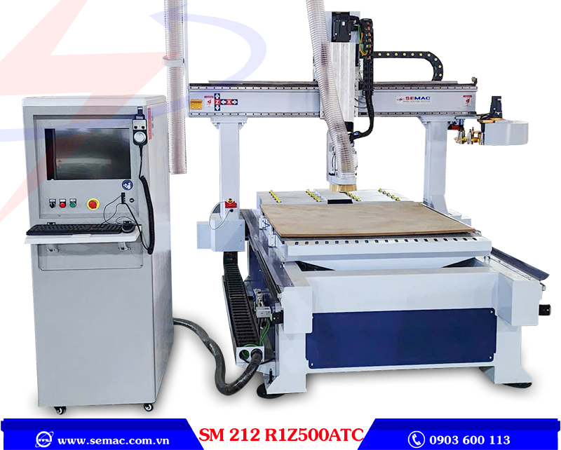 Máy cnc 1 đầu router khay thay dao đĩa SM 212 R1Z500 ATC | SEMAC