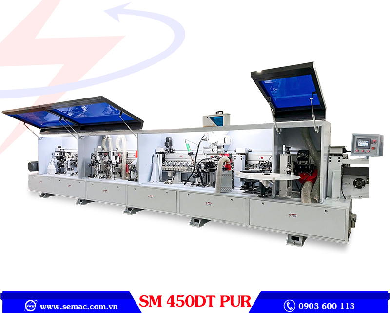 Máy dán cạnh thẳng vát nghiêng keo pur SM 450DT PUR
