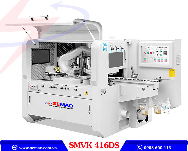 Máy bào 4 mặt cao tốc chuyên phôi ngắn SMVK 416DS