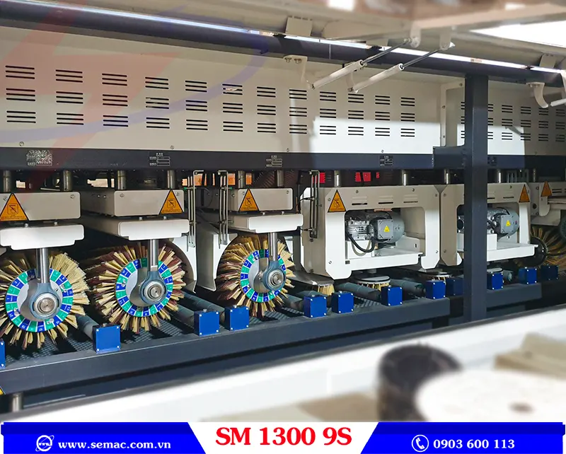 MÁY CHÀ NHÁM CHỔI 9 TRỤC - SM 1300 9S 2 Trục chà nhám máy chà nhám chổi 9 trục SM 1300 9S | SEMAC
