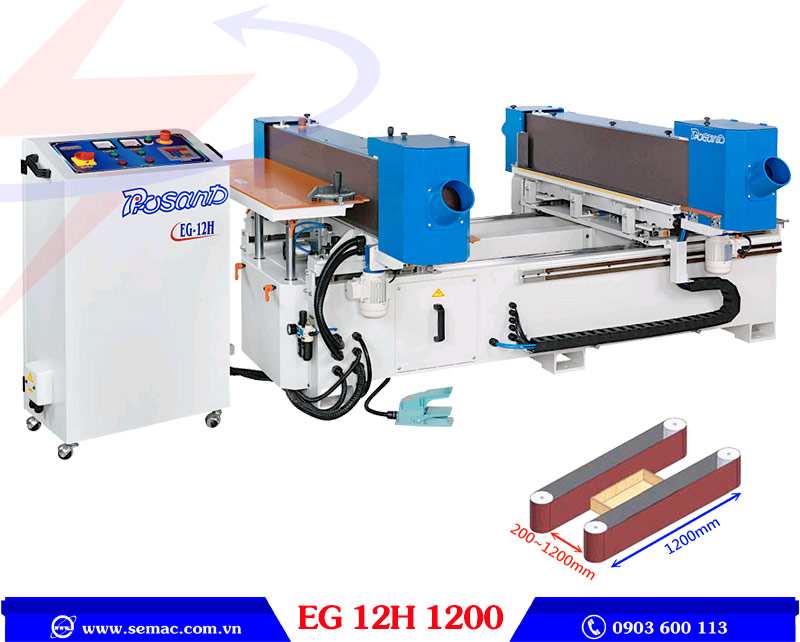 Máy chà nhám băng 2 cạnh đứng EG 12H 1200 | SEMAC