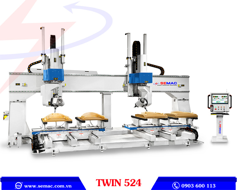 Máy cnc 5 trục 2 đầu 4 bàn phay nội thất 3D