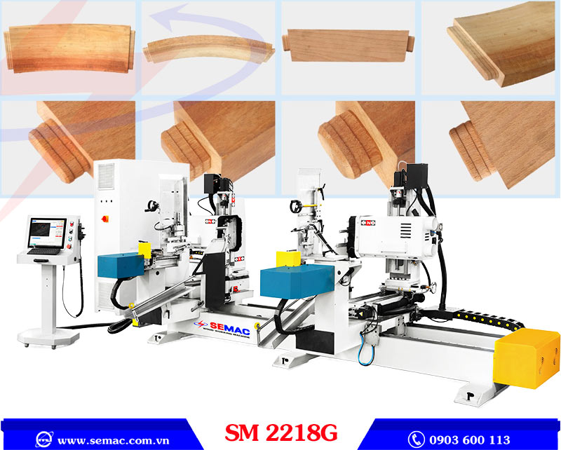 Máy phay mộng dương cnc 2 đầu SM 2218G | SEMAC