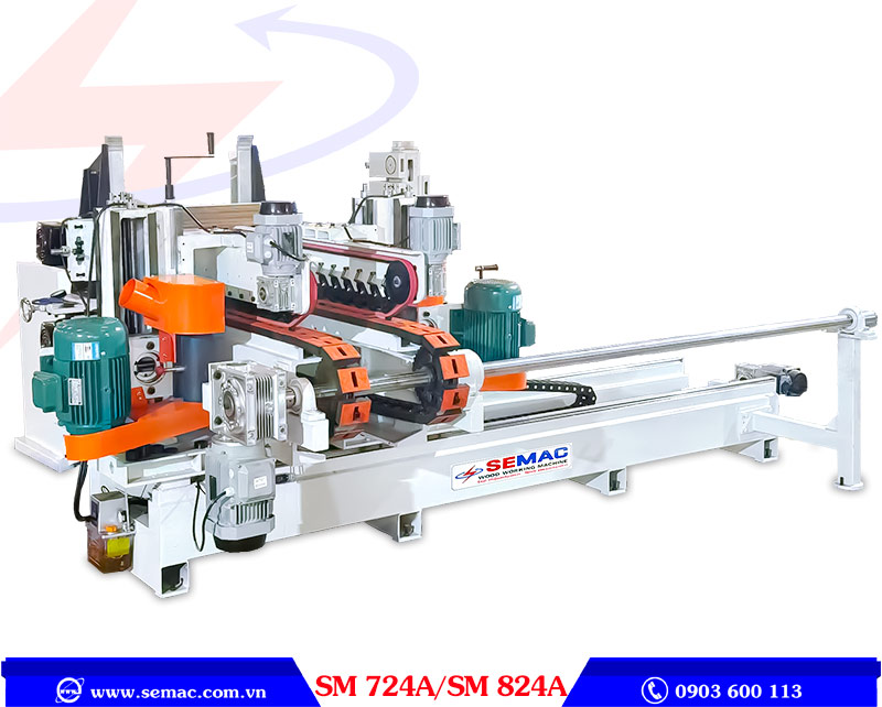 Máy cắt phay gỗ 2 đầu bằng tải ván sàn SM 724A/SM 824A | SEMAC