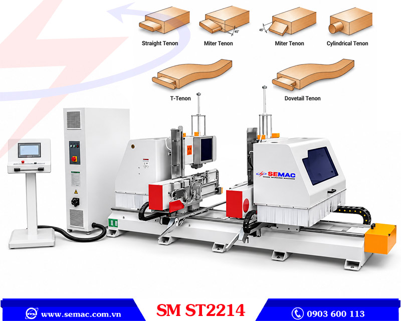 Máy phay mộng dương cnc 2 phôi đồng thời SM ST2214 | SEMAC