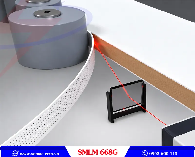 MÁY DÁN CẠNH LASER TẢI NẶNG - SMLM 668G 3 Đầu chiếu laser máy dán cạnh laser tải nặng SMLM 668G | SEMAC