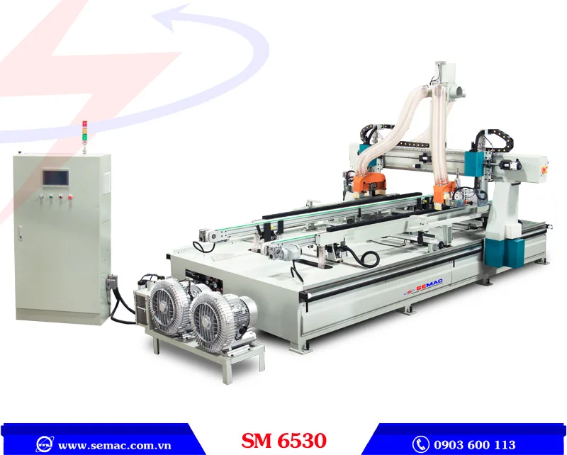 Máy cắt 4 cạnh cửa 3 đầu tải nặng SM 6530