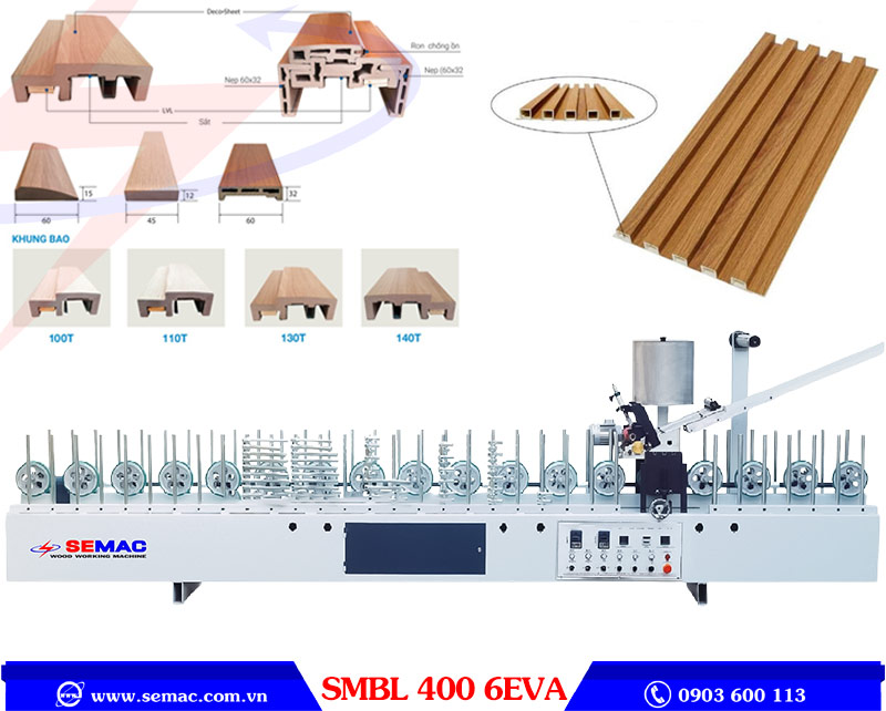 Máy phủ biên dạng profile keo EVA SMBL 400 6EVA | SEMAC