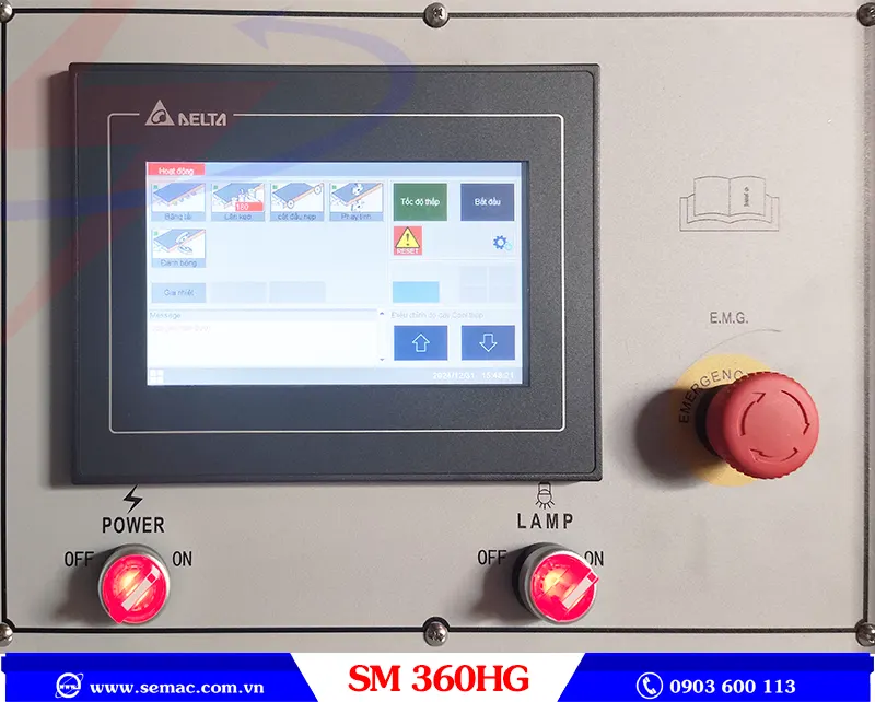 MÁY DÁN CẠNH 6 CHỨC NĂNG NỒI KEO TRÊN - SM 360HG 2 Hệ thống điều khiển máy dán cạnh 6 chức năng nồi keo trên SM 360HG | SEMAC