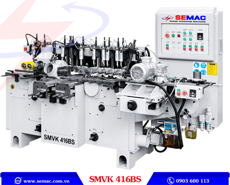 Máy bào 4 mặt 4 trục phôi ngắn SMVK 416BS | SEMAC