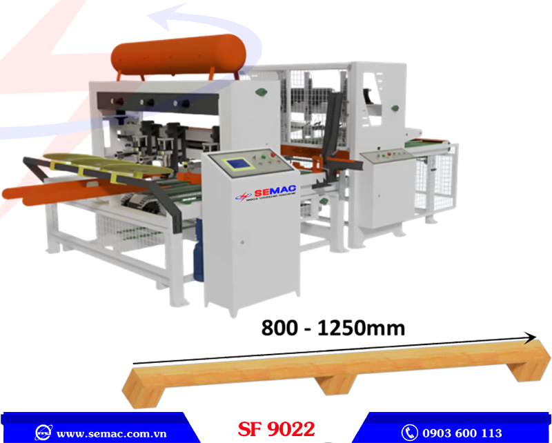 Máy đóng gù pallet tự động cấp phôi SF 9022 | SEMAC