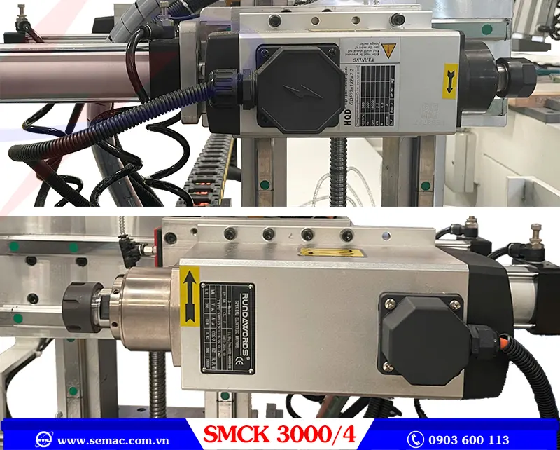 MÁY KHOAN CNC 2 PHƯƠNG 4 ĐẦU - SMCK 3000 4 / SMCK 4000 4 4 Cụm khoan ngang máy khoan cnc 2 phương 4 đầu SMCK 3000 4 | SEMAC