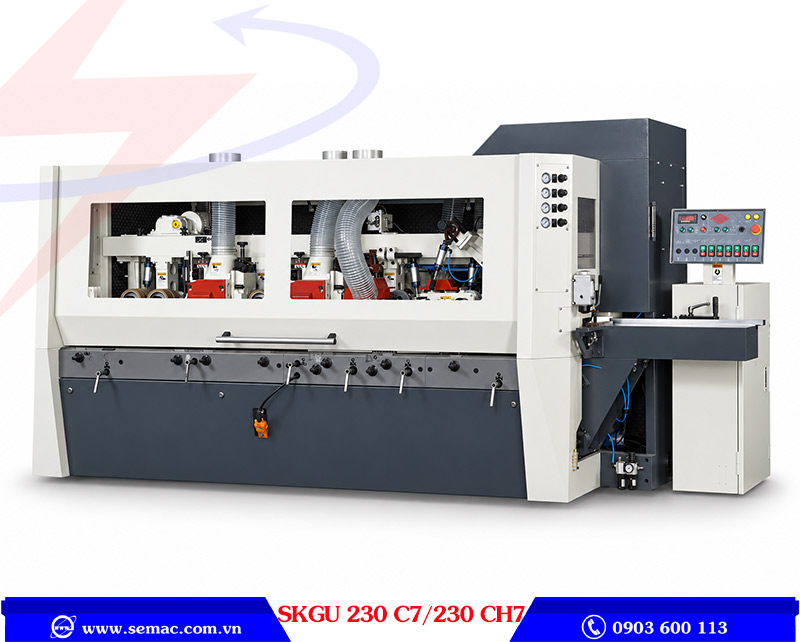 Máy bào 4 mặt 7 trục Đài Loan (option cao tốc) SKGU 230 C7/SKGU 230 CH7 | SEMAC