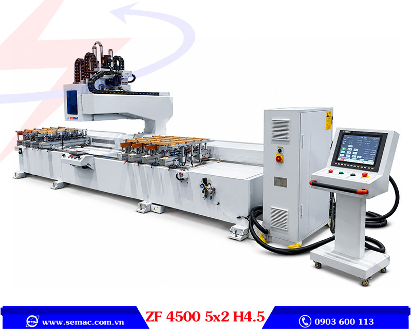 Máy phay mộng liên kết âm 10 đầu ZF 4500 5x2 H4.5 | SEMAC
